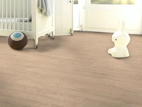 PVC Bodenbelag Vinylboden in natürlicher Landhausdielen Optik, Eiche - hell, Zuschnitt (2m breit / 4,5m lang)