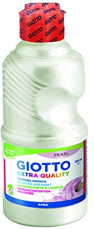 Giotto Extra Quality Pearl - Témpera, efecto nacarado, altísimo poder cubriente, botella 250 ml, color blanco
