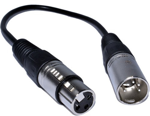 kenable PULSE XLR Female Socket to 5 Pin DMX Male Plug Adapter Cable 25cm
