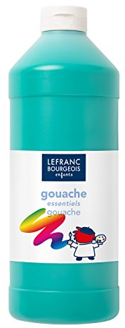 Lefranc Bourgeois - Gouache liquide Essentiel pour enfants - Bouteille 1L - Vert Foncé