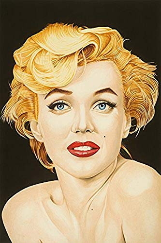 Buyartforless Marilyn by Karl Black 36x24 Art Print Poster Wall Decor Marilyn Monroe Poster Natural Beauty Red Lipstick Sexy Some Like It Hot