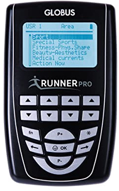 GLOBUS | Runner Pro, 4-Kanal-Elektrostimulator | 254 Programme für Hobby- und Profiläufer, Behandlungen zur Verbesserung der Leistung und Stimulation der Muskeln