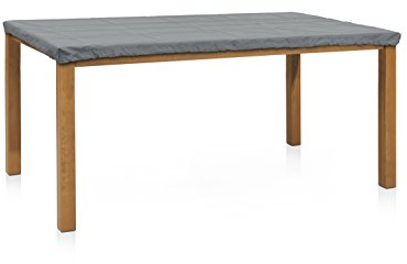 Casa Mina Abdeckhaube Gartenmöbel | wetterbeständig & wasserdicht | Schutzhülle für Tischplatten | grau | Abdeckhülle rechteckig 150x90cm (Wood Cover 146280)