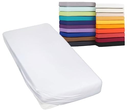 Moon Spannbetttuch Spannbettlaken auch für`s Wasserbett 160g/m² Jersey Line green-weiß-180x200-200x220