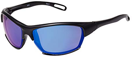 Ultra Black with Blue Lenses Childrens Wraparound Sports Style Sunglasses UV400 Protection Boys Girls Kids Shades UVA UVB Glasses Durable Unisex Recommended Age 3 to 10 Years