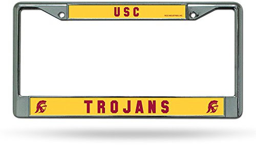 Rico Industries NCAA Southern California Trojans Standard Chrome License Plate Frame