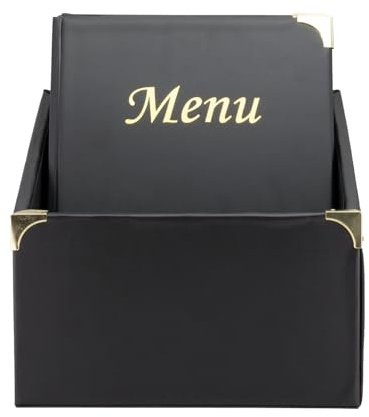 Securit Basic Range Menu Holders in Box - 4 Fixed Menu Holder Display 8x A4 - Set of 10 A4 Menu Holders | Fixed menu display box set showing 8 A4 pages. Durable wipe clean covers for restaurants and cafes.
