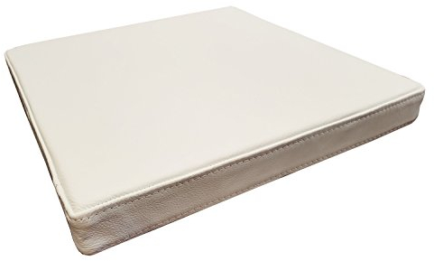 Quattro Meble Weiß Echtleder Sitzkissen Lederkissen Sitzpolster fur Sessel Stuhle Bank doppelt genähtes Echt Leder Kissen Sitzauflage Auflage (45 x 45 cm)