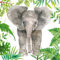 Servietten (2er Set / 40Stück) 3-lagig 33x33cm Sommer Muster (Tropical Elephant)