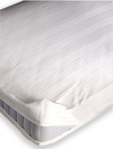 Tata Home Coprimaterasso Fodera Sanfor in 100% Cotone con Cerniera Zip Misura Letto Matrimoniale 2 Piazze 175x200 Altezza Materasso cm 24