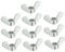 sourcing map M6 Wing Nuts Zinc Plated Fasteners Parts Screws Cymbals Butterfly Nut Silver Tone 10pcs