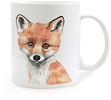 Tasse Emaille Becher oder Thermobecher Kaffeebecher mit Fuchs Kaffeebecher Fuchs-Motiv Geschenk pb06 - ausgewähltes Produkt: *Kaffeetasse*