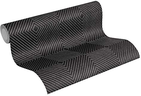 A.S. Création Livingwalls Vliestapete Metropolitan Stories Nils Olsson Copenhagen Tapete geometrisch grafisch 10,05 m x 0,53 m metallic schwarz Made in Germany 369265 36926-5