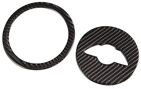 KSTE Lenkrad Aufkleber, Carbon-Faser-Auto-Lenkrad-Aufkleber-Ausschnitt-Abdeckungs-Ordnung gepasst for M-i-n-i C-o-o-p-e-r Clubman (1 + 2)
