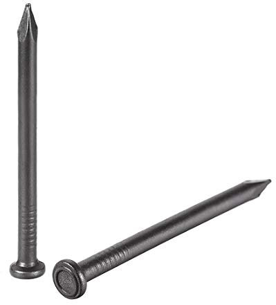 sourcing map Clous Carbone Acier Pointe Mur Ciment Quincaillerie Clou 60mm(2.4) 4mm Tige Diamètre Noir 50pcs