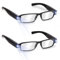 Accurate 2 paquetes de gafas de lectura nocturna unisex con reflector rectangular LED unisex (2.0X)