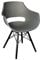 SAM Schalenstuhl Lea, Grau, ergonomisch geformte Sitzschale aus Kunststoff, bequemer Esszimmerstuhl im Retro-Design, schwarzes Holzgestell