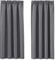 PONY DANCE Graue Blickdichte Gardinen mit Kräuselband Kurz 2er Set H 145 x B 140 cm Verdunklungsvorhänge für Schienen Vorhänge Thermo Hitzeschutz Curtains for Bedroom/Living Room