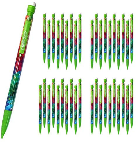 BIC Matic Lot de 40 porte-mines #2 avec gomme, HB, mine 0,9 mm, corps vert Tween
