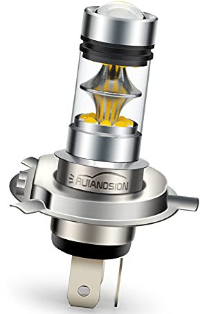 Ruiandsion Ampoule LED H4 jaune 10-30 V pour feux de croisement/feux de croisement, feux de croisement, phares de moto, voiture, lot de 1