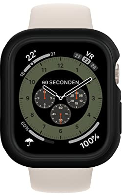 RHINOSHIELD Bumper Case kompatibel mit Apple Watch Serie 8/7 [41mm] | CrashGuard NX - Stoßdämpfende Schutzhülle im schlanken Design - Schwarz