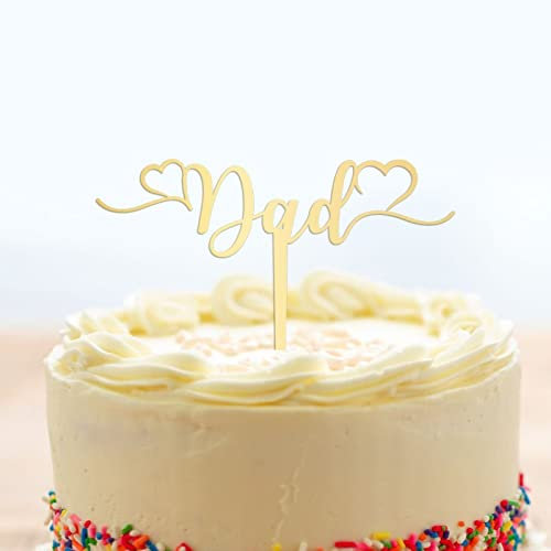 Vatertag Kuchen Topper Papa Vatergeburtstag Party Dekoration Versorgung Dekorative Party Kuchen Dekoration für Vatertag Verspiegelt Gold Acryl