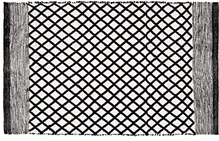 WENKO Badematte Tara, nachhaltiger Badteppich hergestellt aus recycelten PET Flaschen im trendigen Ethno-Style mit rutschhemmender Unterseite, waschbar bis 40°C, (B x H): 50 x 80 cm, Schwarz/Weiß