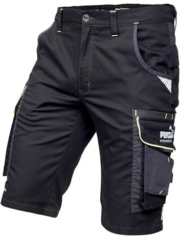 PUMA Workwear Precision X Arbeitsshorts - Kurze Arbeitshose Herren - Robustes, Flexibles Material - Viele Taschen und Reflektoren - Bequeme Passform - Ideal für Handwerk Heimwerk und Baugewerbe