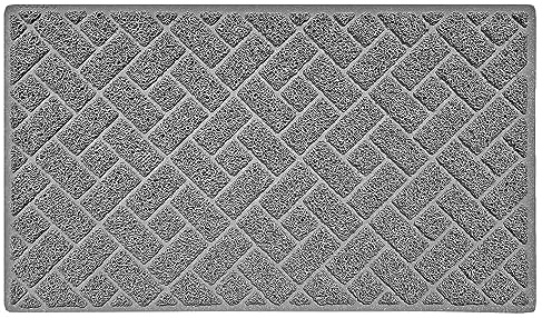 Nicoman Diamond Quilted Shape Low Profile Outdoor Dirt-Trapper Door Mat Washable Barrier Heavy Duty Doormat – (Drainage Open-Back, Grey, 75 x 44cm)