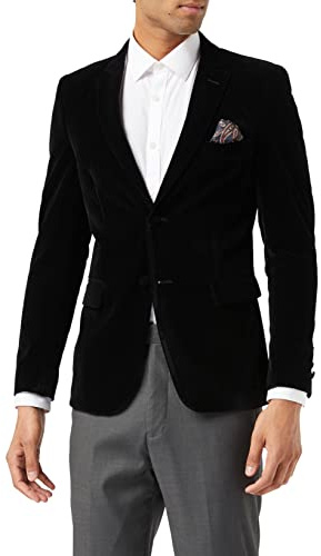 Gary- Black Velvet Blazers for Men [BLZ-GARY-BLACK-36UK]