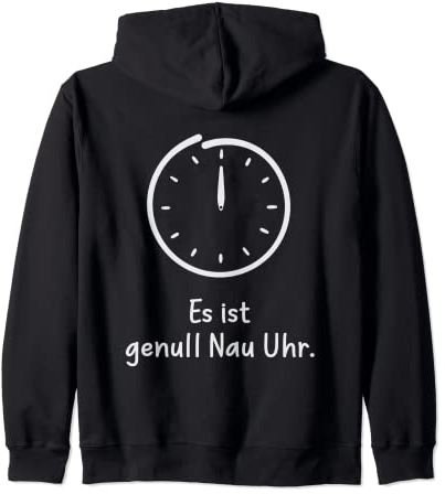 Es ist genull Nau Uhr. 24 Uhr Lustiges Mitternacht Schlafen Kapuzenjacke