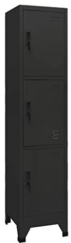 INLIFE Schließfachschrank Schwarz 38x45x180 cm Stahl-9782