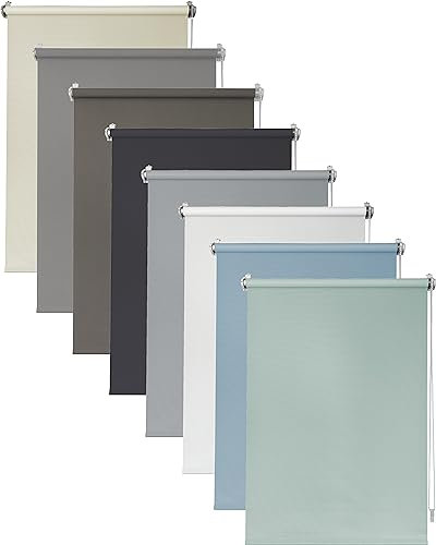 Deco4Me Thermo Verdunklungsrollo ohne Bohren (90 x 220 cm, Mint (Blackout)) - lichtundurchlässig & wärmeisolierend - Thermrollo, Abdunkelungsrollo, Klemmrollo Verdunkelung (Stoffbreite 86 cm)