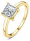 JewelryPalace Klassisch Prinzessschliff 1ct Zirkonia Solitär Promise Ring Damen, Schmuck Set, Verlobungsring Damenring Silber 925 mit Stein Frauen, Simulierte Diamant Jubiläum Eheringe Vergoldet 51