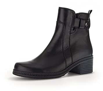 Gabor Damen Biker Boots, Frauen Stiefeletten,Wechselfußbett,Best Fitting,Bootee,Booties,halbstiefel,Kurzstiefel,schwarz,39 EU / 6 UK