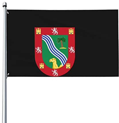 Escudo de Armas del Sáhara Español 3x5ft Patio Jardín Bandera Decoración interior Bandera impresa de un solo lado