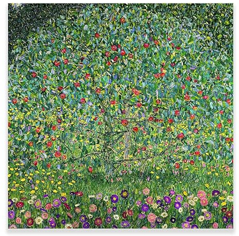 Gustav Klimt Wandkunst – Apfelbaum I Leinwand-Kunstdruck – berühmte Kunst-Ölgemälde Reproduktion – Poster für Wohnzimmer, Schlafzimmer, Badezimmer, Heimdekoration, ungerahmt (Apfelbaum I, 30x30 cm)