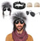 Umllpet Vokuhila Perücke Herren, 80er 90er Jahre Wave Punker KostümZubehör, Hip Hop Disco KostümAccessoires Assi-Frisur Rocker Rapper Perücke für Bad Taste Party Accessoire, Mottoparty, Karneval