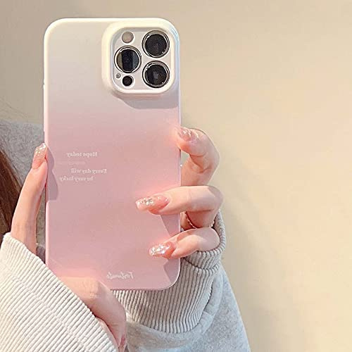 Bakicey für iPhone 13 Pro Handyhülle mit Aesthetic Blumen Design Matte hülle PC Hardcase Slim Kratzfest Schutzhülle Kristal Mädchen Kameraschutz Case Cover für iPhone 13 Pro, Verlaufspink