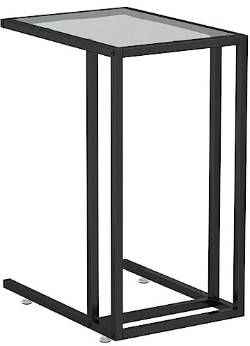 Table d appoint pour ordinateur Noir 50x35x65 cm Verre trempé