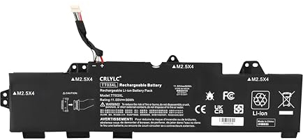 CRLYLC TT03XL Laptop Battery for HP EliteBook 850 G6 850 G5 755 G5 ZBook 15U G6 15U G5 Serie 932824-421 933322-855 932824-1C1 932824-2C1 HSTNN-UB7T HSN-113C-5 HSTNN-LB8H HSTNN-DB8K Battery 11.55V 56Wh