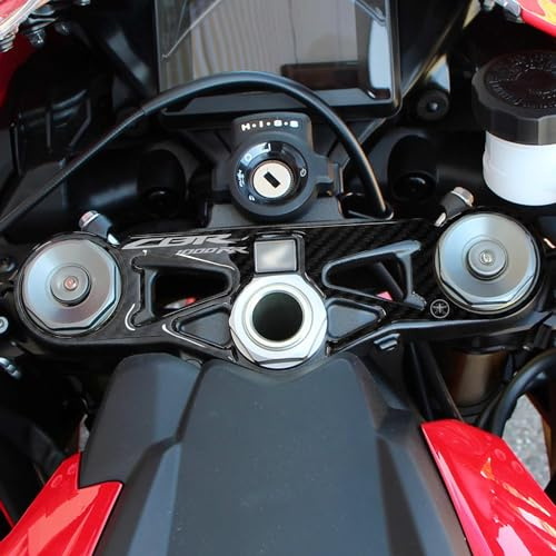 LABELBIKE 3D Aufkleber Motorradgabelplatte Honda | CBR1000 RR 2017-2019, Lenkschutz aus Kunstharz, kratzfest, Dekoration, offiziell lizenziert, weißes Logo