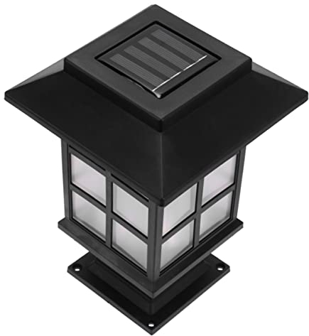 OSALADI Umweltfreundliche Solar-gartenleuchten 2er-Pack Schwarze Außensäulenlampe Rasenlampe Solarbetriebene -leuchten Ip55