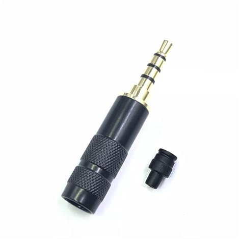 AANAN Stéréo plaqué Or avec Clip 3.5 mm 3 pôles 4 pôles 4 pôles de Recettes de Casque de Cuisson câble câble Audio fiche Prise connecteur Soudure (Color : 4 Pole Black, Size : 3.5MM_1PCS)