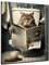 DARO Design - Bilder Deko Gäste WC Wandbild Badezimmer Bad Toilette Kunstdruck Bild auf 6mm HDF 50x70 cm Katze Wanddeko - lustige Wandbilder Leinwand Poster Aesthetic Room Decor Cat Kitten