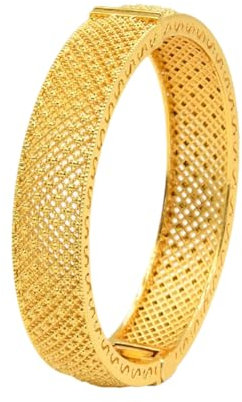 Vsadsau Afrikanische Dubai-Äthiopische Armreifen für Frauen, Hochzeit, Brautschmuck, 24 Karat Gold, offene Armbänder, One Size, Kupfer, Ohne Edelstein
