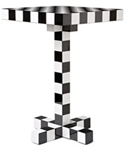 HASMI Couchtisch Nordic Design Ins Style Schachbrett Kleiner Quadratischer Tisch Couchtisch Schwarz-Weiß-Tisch Beistelltisch Kreativer Ecktisch Kaffeetisch