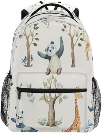 Mnsruu Playful Animals Doing Yoga Schulrucksack für Jungen, Mädchen, Kinder, Reisetasche, Büchertasche, mehrfarbig, S