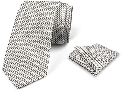 Wpamlrta Herren-Krawatten-Set, Krawatten-Set, Bräutigam, Taschentuch für Partys, Hochzeiten und alle Anlässe, Zinnoberrot, Taupe und Weiß, Einheitsgröße