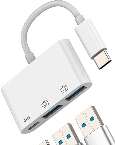 Adaptador USB C a USB 3.0 Type C OTG Cable para iPhone 15 Android MacBook iPad compatible para Samsung Carga Tipo C Conector Memoria Datos Cámara Cámara Convertidor tp-BH